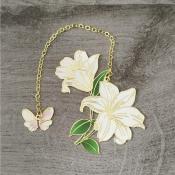 Marque page Lys et papillon