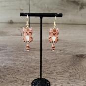 Pendantes dorées Chat